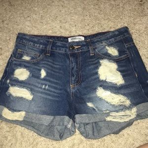 Distressed Denim shorts